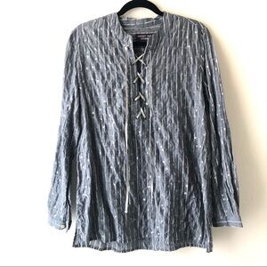 🇺🇸Johnny Was Workshop Stars & Stripes LaceUp Top